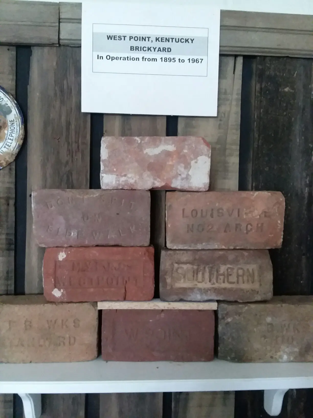 Bricks from local West Point industry